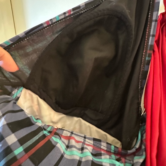 Torrid Vintage Black & Red Plaid Halter Style Bathing / Swim Suit Tankini Top. - Picture 6 of 8